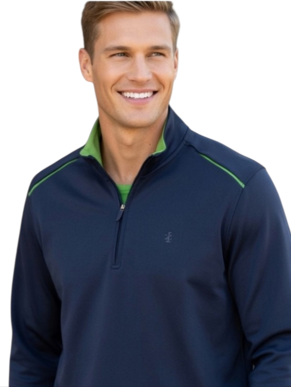 Izod Men's Dark Blue Zip-Up Active PULLOVER (size: Large)